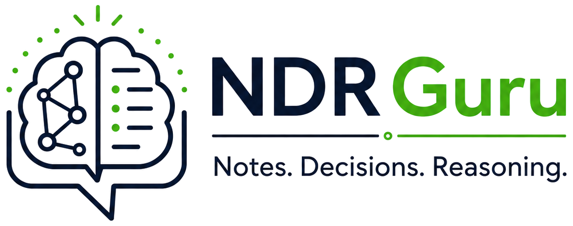 NDR Guru - Notes. Decisions. Reasoning.